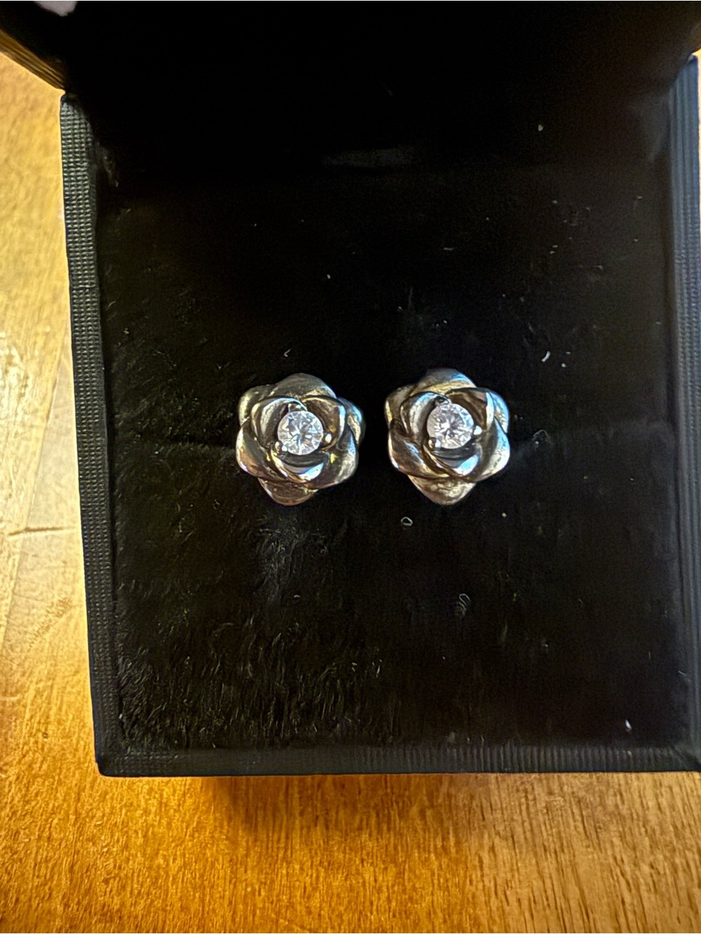 Gold Plated Sterling Silver Rose FlowerStud Earrings - Women Jewelry
